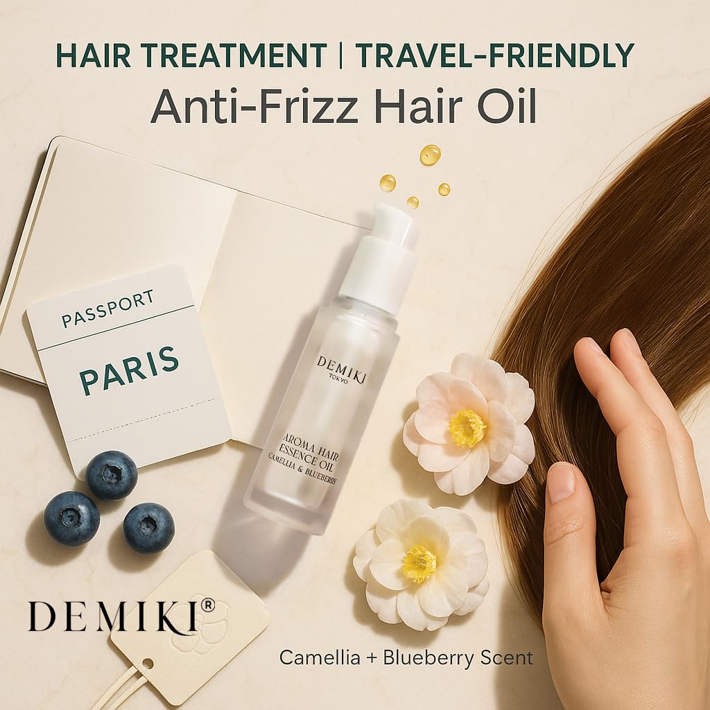 DEMIKI Hair Oil Japanese Hair Care,Hair Oil for Frizzy Hair,Anti Frizz Hair Products for Women,Hair Moisturizer,Hair Perfume Oil,Hair Beauty Products,Hair Serum for Frizzy and Damaged Hair 1.18fl.oz - Image 6