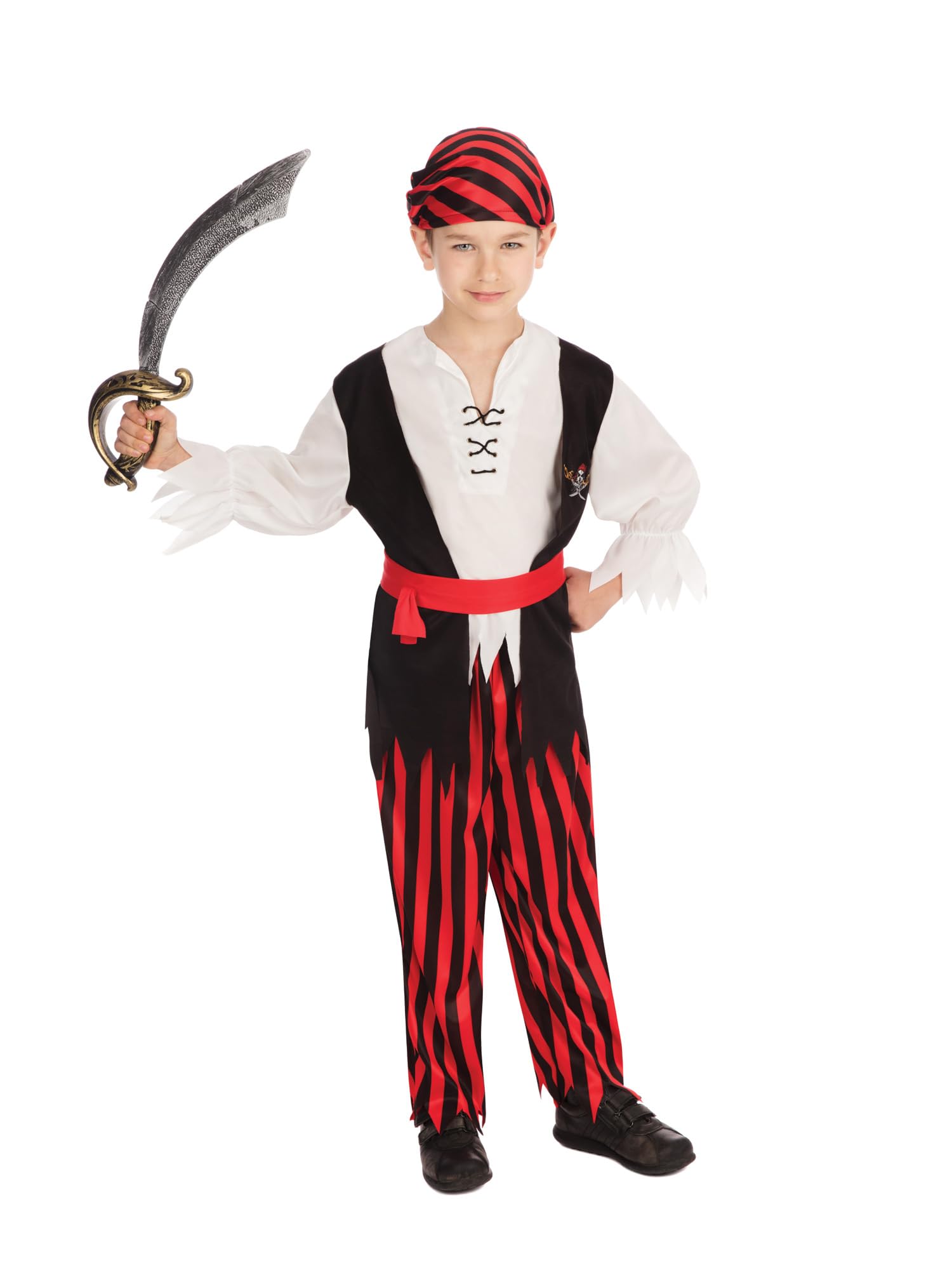 Bristol Novelty Pirate Boy Jim Costume, Kids Fancy Dress, Age 8-10 Years