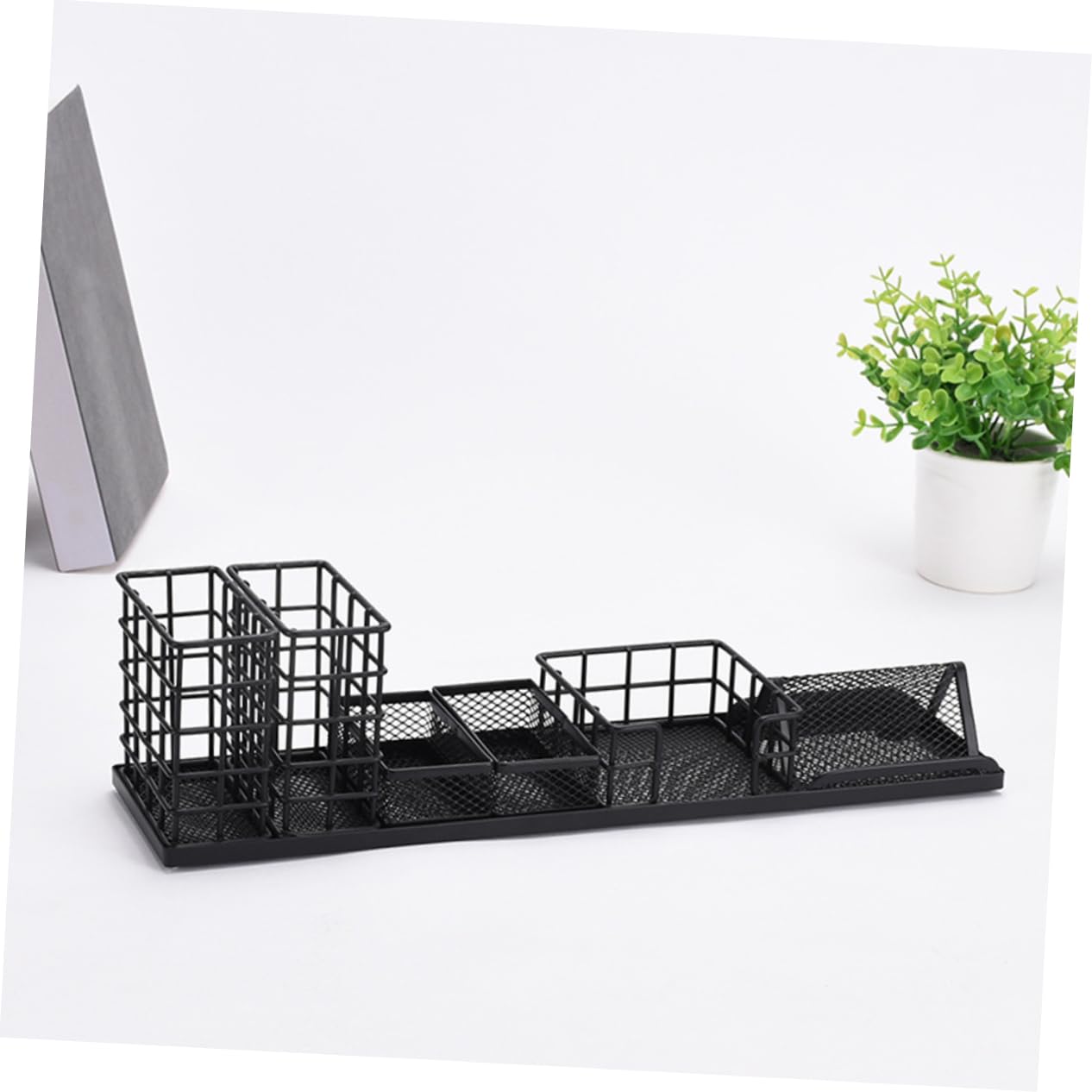 Uonlytech Porta Penne Da Scrivania in Ferro Multifunzionale Organizzatore Ufficio Scuola Con Scomparti Divisori Per Accessori Resistente e Sicuro