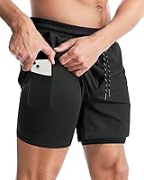 Aolesy Men's 2-in-1 5" Running Shorts - Quick Dry Lightweight Workout Gym Athletic Shorts with Secure Pockets & Supportive Liner