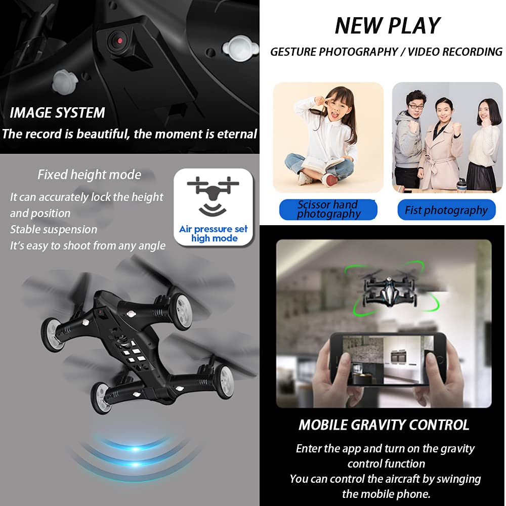 Dron z kamerą HD dla dorosłych, mini łatwy Quadcopter GPS dla początkujących z 20 min czas lotu 2,4 GHz Transmisja gestu selfie wysokość trzymać automatyczny powrót do domu, aplikacja sterowana