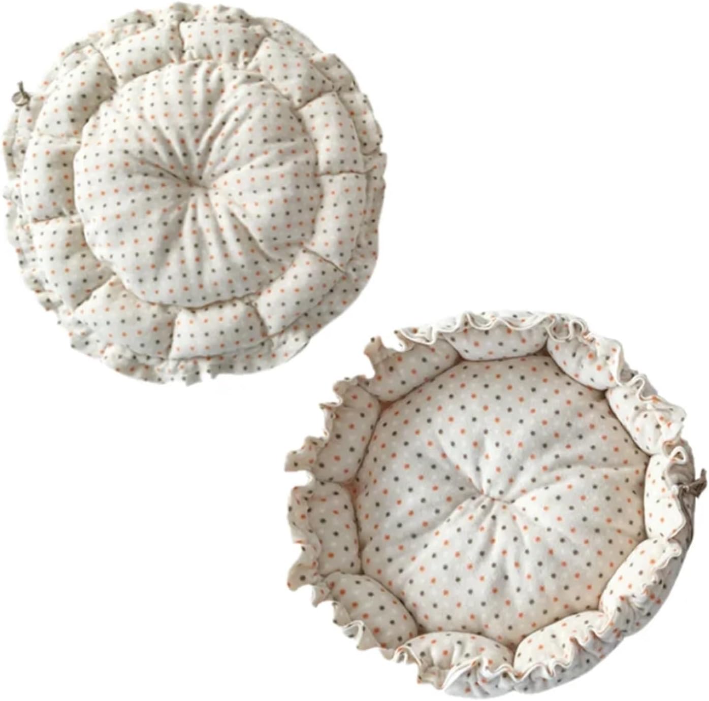 Pet Nest Creative Soft Warm Pet Bed Nest Dual-Use Adjustable Drawstring Pet Nest Bed Pet Cushion Cats Puppies Pet Suplies Washable Small Pet Bed(Starry Blue,L Diameter 70cm)