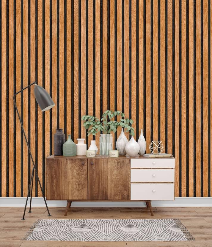 Image of Peel and Stick Wallpaper for Walls (45x300 cm) Pack of 1 | Waterproof Self Adhesive PVC Wallpaper for Bedroom, Living Room, Home, Office & Cupboard (Golden Textured)