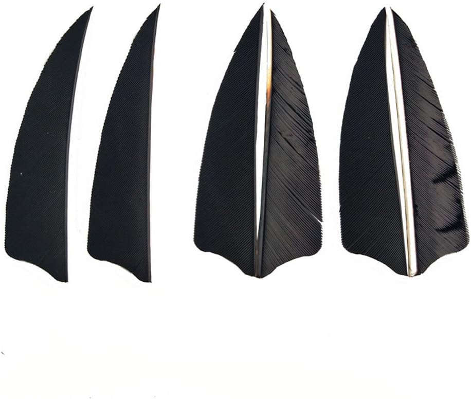 SHARROW 50pcs Arrow Turkey Feathers 3 inch Natural Feather Fletching Right Wing Peltate