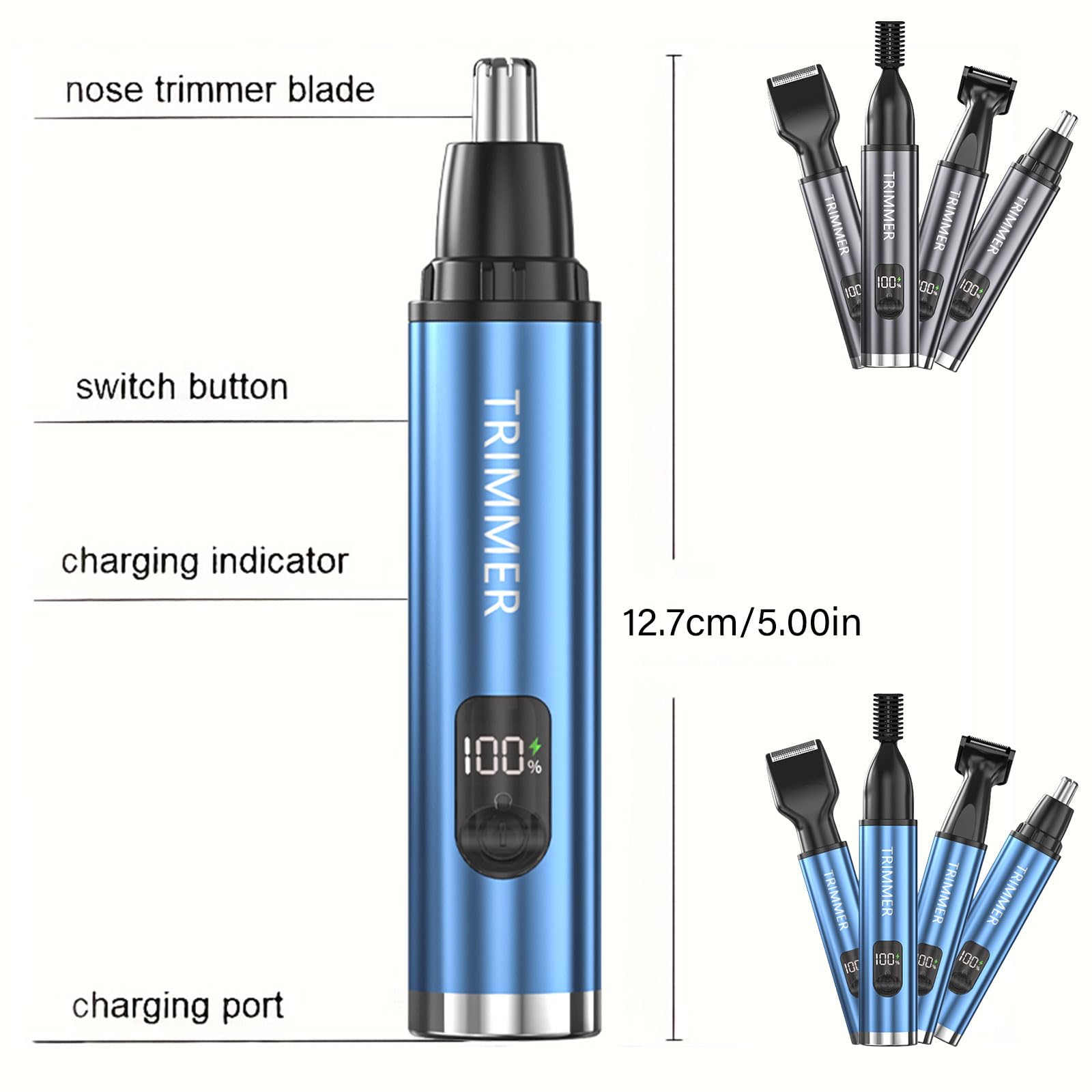 Rasoio per capelli naso Strumento da barba elettrico 4 in 1 Dispositivo per la toelettatura Rasoi elettrici Strumento per la toelettatura ricaricabile USB Dispositivo portatile