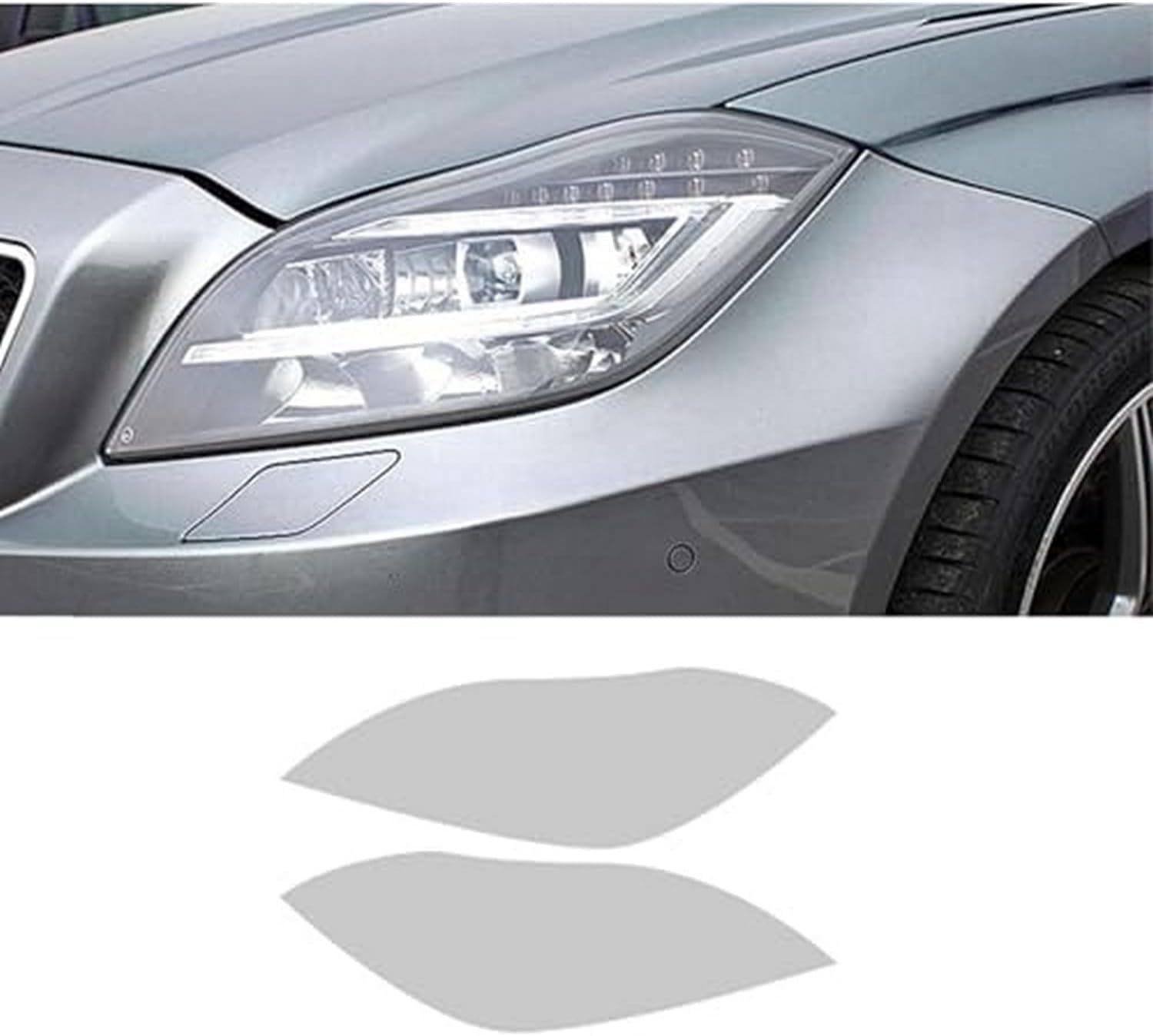 Car Headlight Protective Film for Benz CLS Class C218 2010-2017 Smoked Black Tint Wrap Vinyl Transparent TPU Sticker Transparent