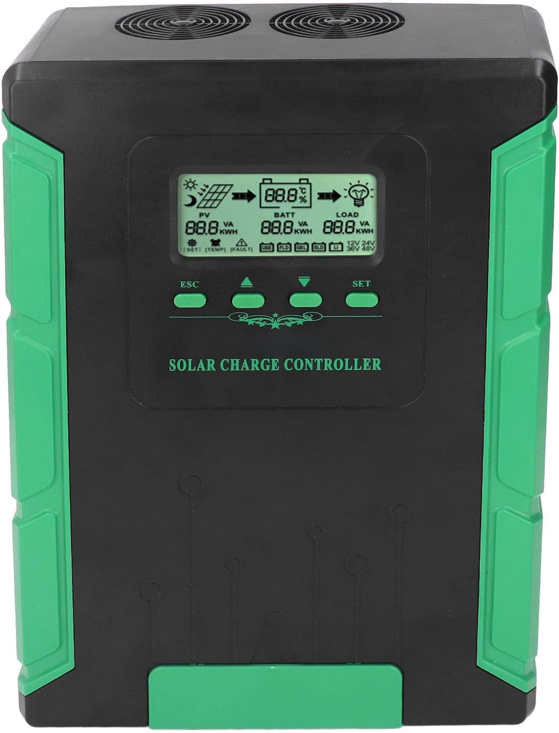 MPPT Solar Charge Controller, 40A Rated Load Current ABS MPPT Solar Controller RS485 Support Voltage Regulator for Acid Battery (80A)