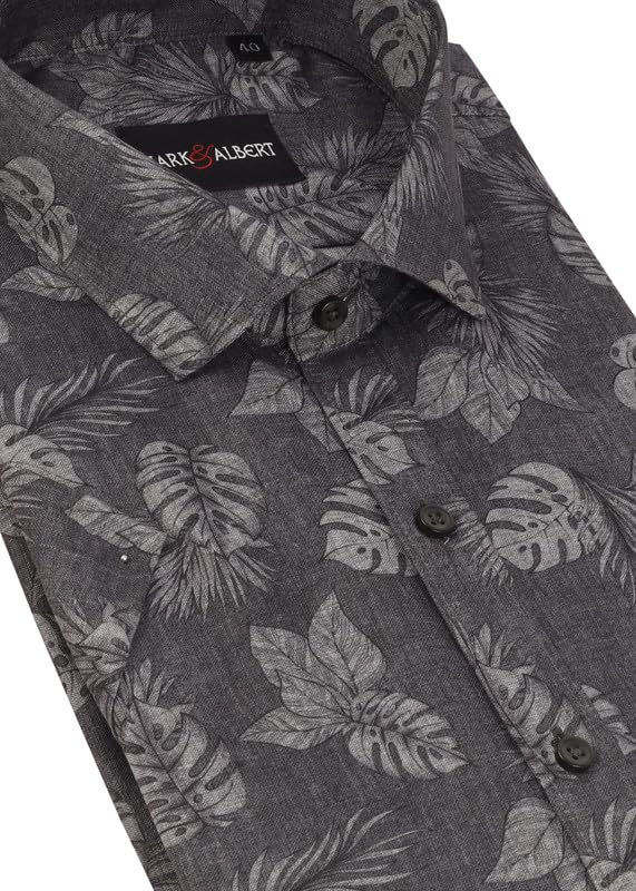 Image of MARK & ALBERT Men's 100% Cotton Half Sleeves Slim Fit Mens Shirt