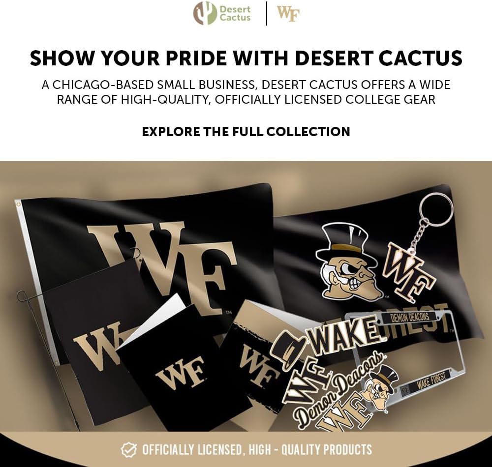 Desert Cactus Wake Forest University Bottle Opener Keychain Spiders UR Car Keys (Silver Bottle)