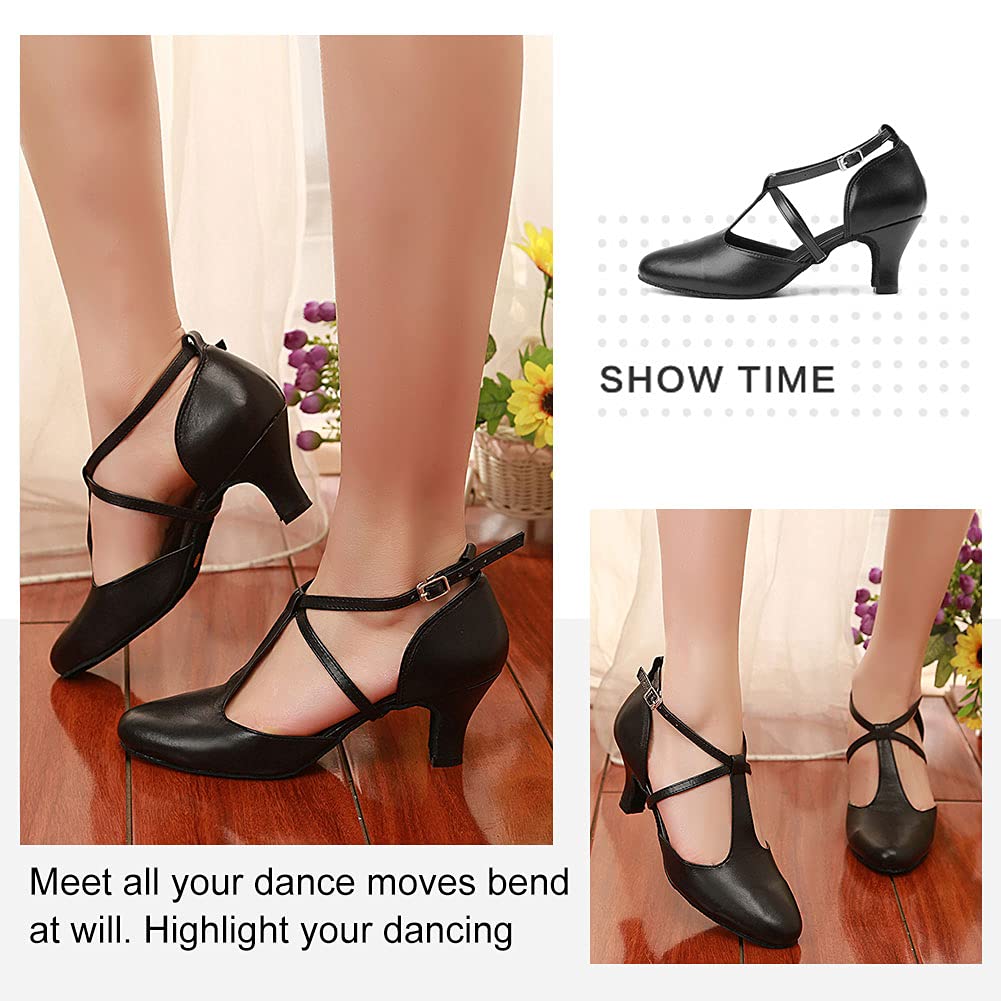 Scarpe da Ballo Latino Donna Punta Chiusa Standard Salsa Tango Moderna Valzer Samba Party,Modello-L272-6