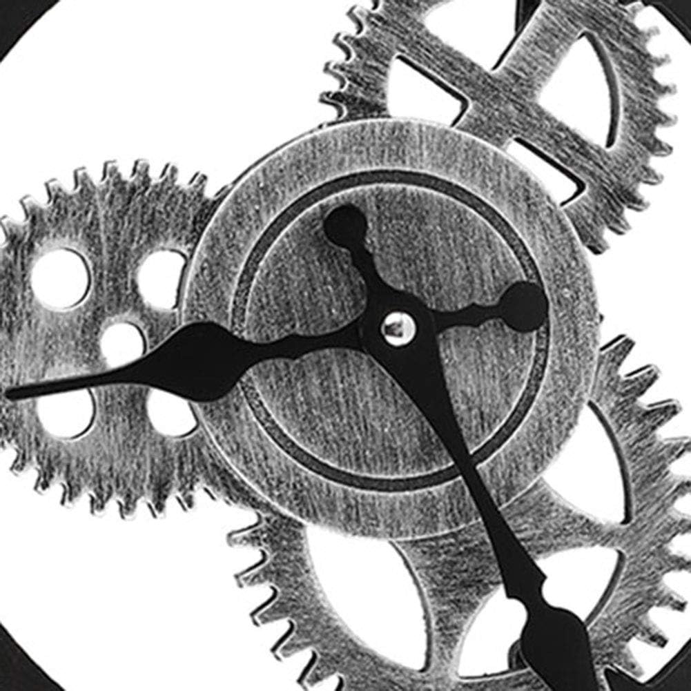 3D Rustic Wall Clock, 13 Inch Decorative Wall Clock Roman Numeral Industrial Style Gear Analog Clock for Home Office Wall Decor