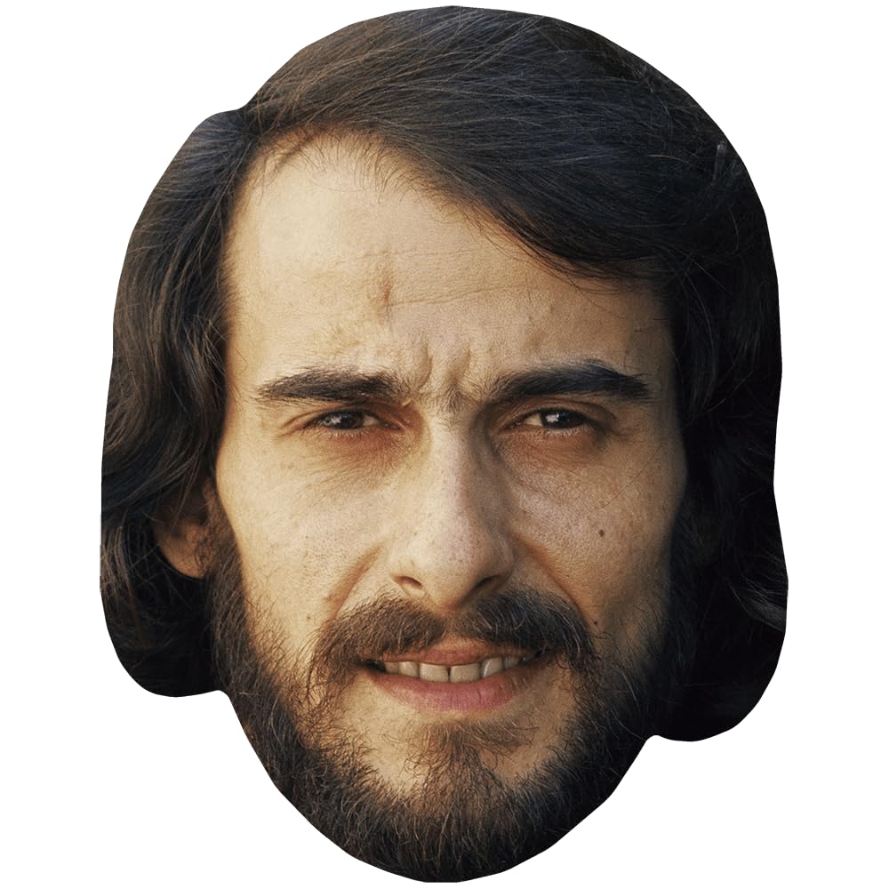 Michel Fugain (Beard) Celebrity Mask, Flat Card Face, Fancy Dress Mask