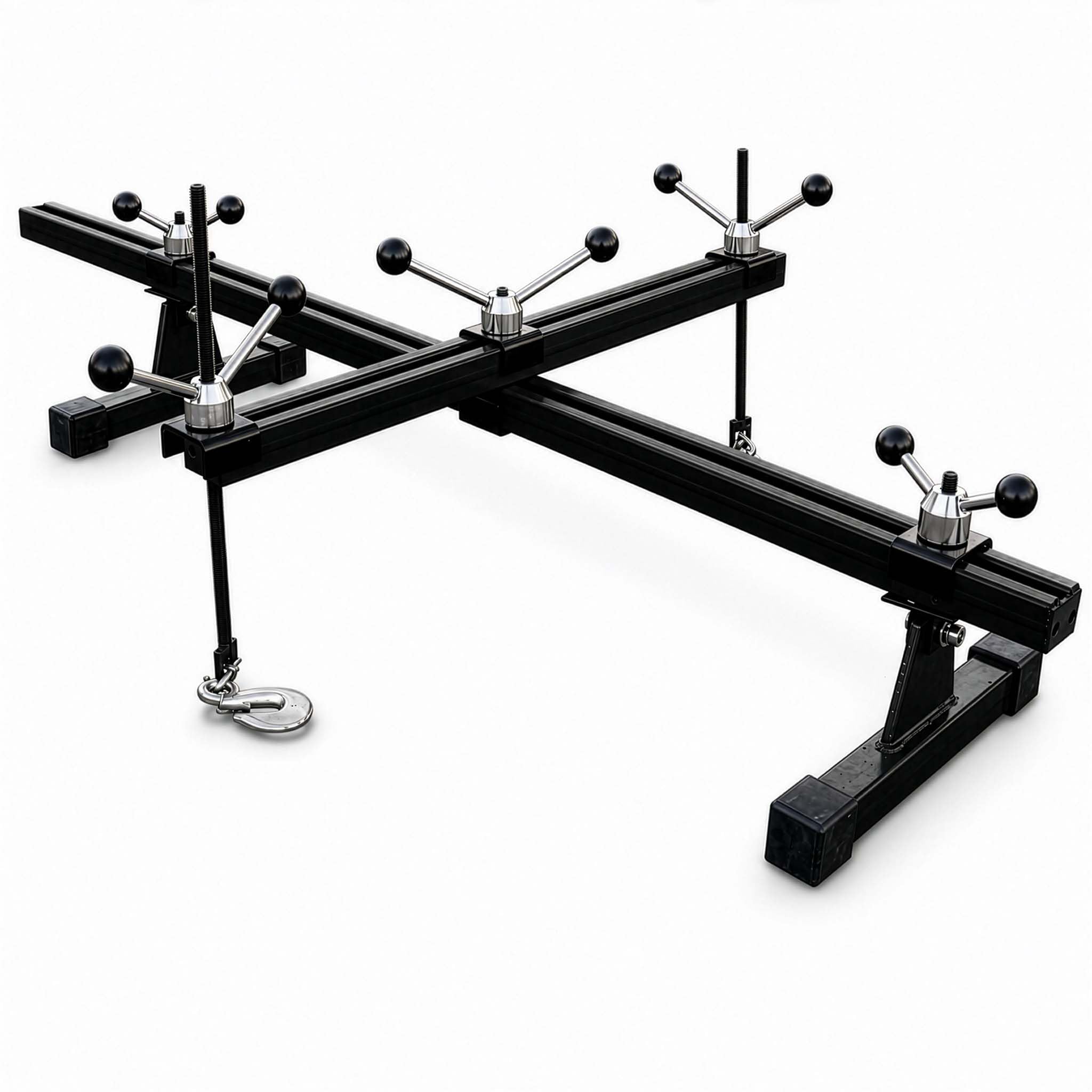 Wiltec Motortraverse Motorhalter 500 kg mit Querträger, verstellbare Motorbrücke 400–1400 mm, Motorstütze für Motor und Getriebe