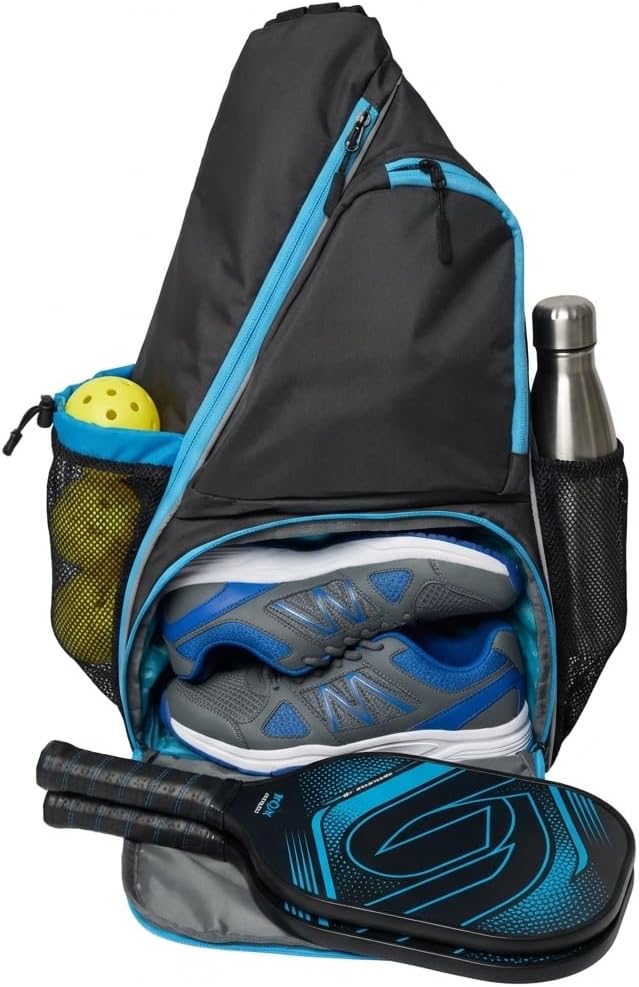 Pickleball Sling Bag with Shoe Compartment for Men Women, Professional 2-3 Paddle Backpack, Large Capacity Bag with 36oz Water Bottle Pocket & Fence Hook - Image 2