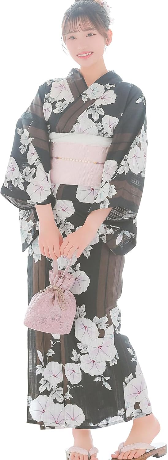 浴衣 着物 夏物 157 有松絞り 総絞 本染浴衣 横幅たっぷり 花 浴衣 絞り