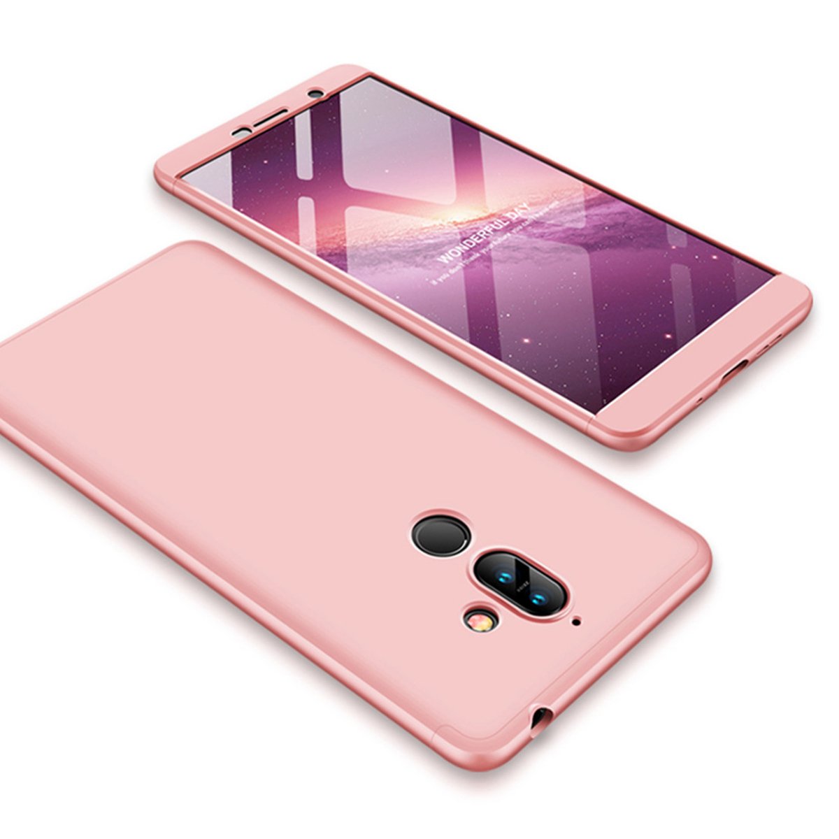 Adamark Nokia 7 Plus Case Cover Anti-Scratch Protection 3 in 1 Slim Hard PC Cover Shockproof Shell Full Body Coverage Protective Case Bumper For Nokia 7 Plus (Nokia 7 Plus, Rose Gold)