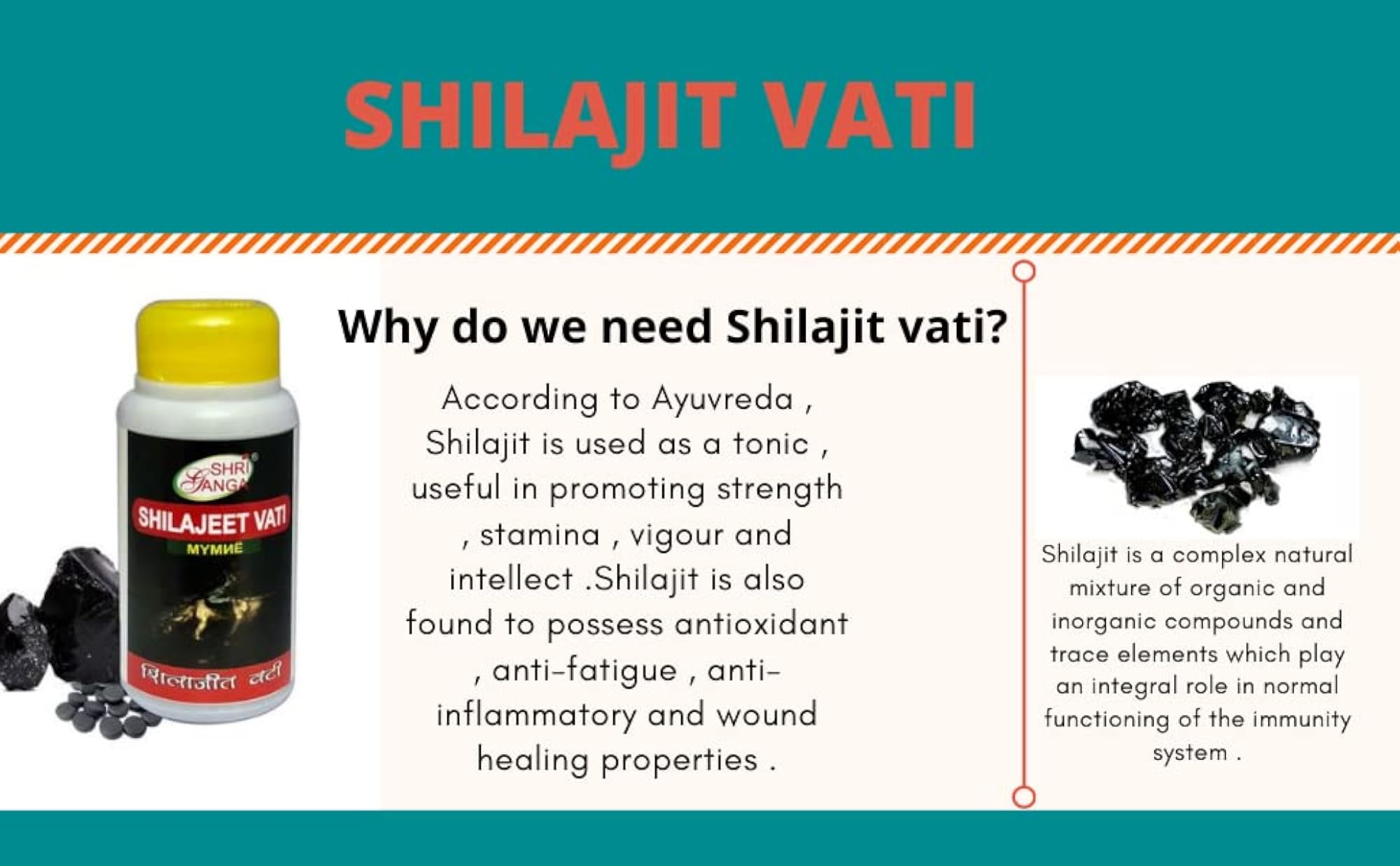 Shri Ganga Shilajit Vati, 100 gm