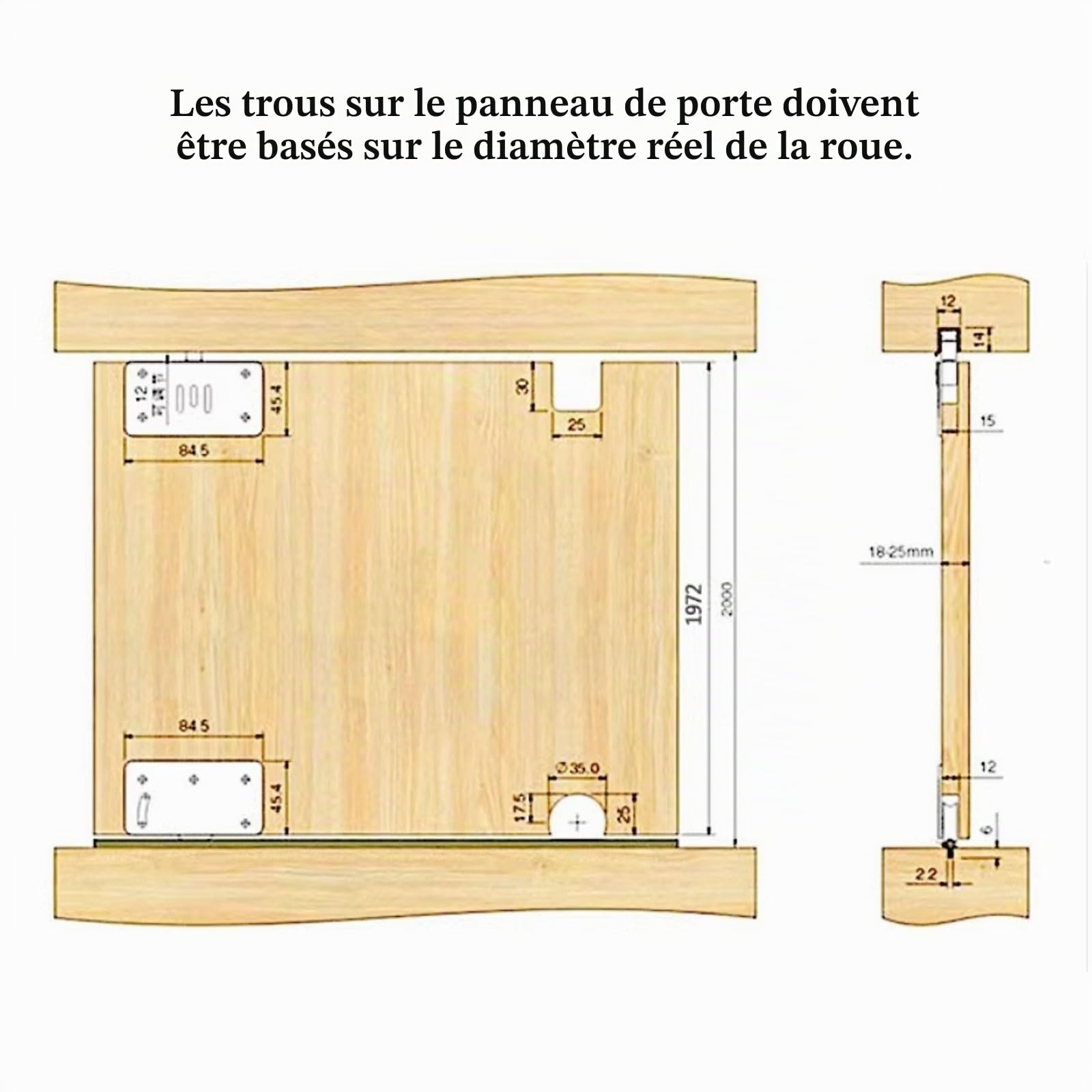 Rail Porte Coulissante Double,Kit Porte Coulissante Rail Double,Kit Porte Coulissante,Rail pour Porte coulissante Placard,pour Portes de Placards et de Salle de Bain.