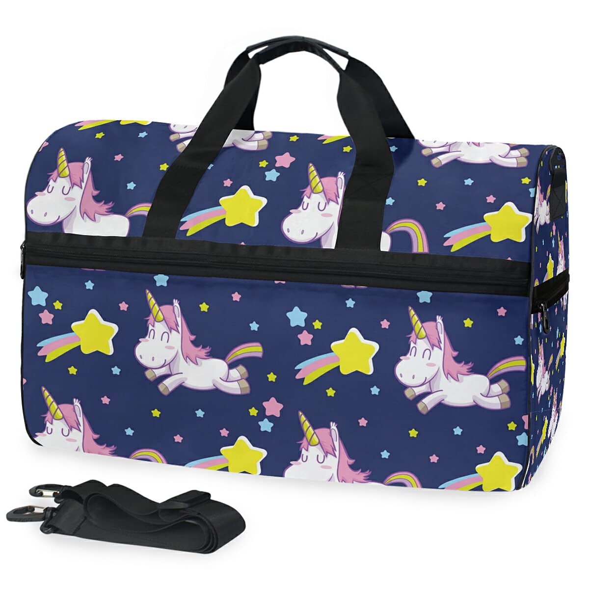 Étoile De Danse Licorne Bleue Sac de Sport de Natation de Sport avec Compartiment À Chaussures Sacs de Sport À Bandoulière Sac À Main pour Voyage Femmes Filles