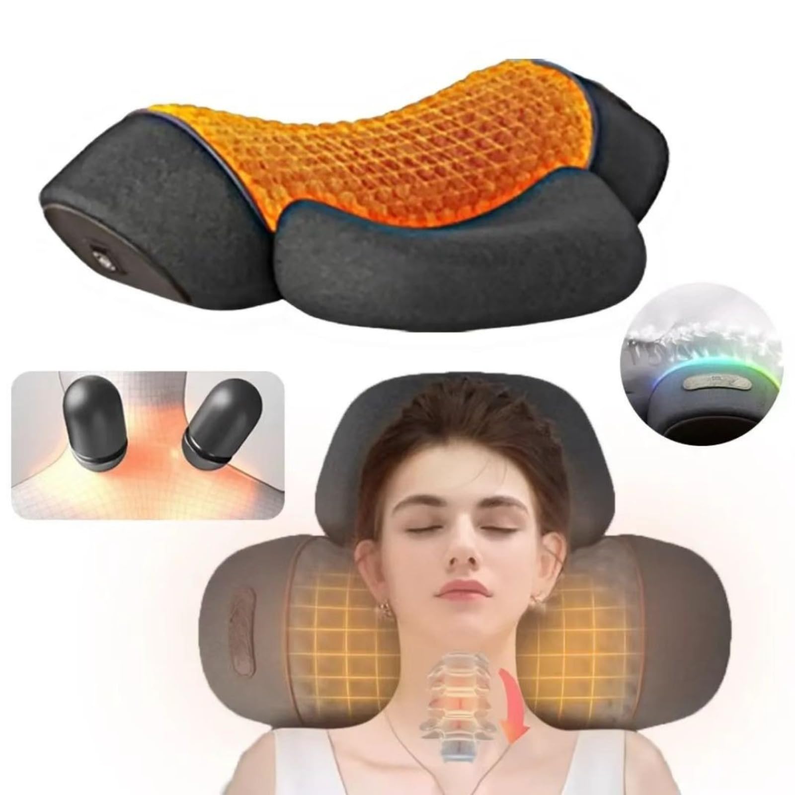 3-in-1 Callixe Thera Pillow Massage Neck Hump Comfort Support for Neck Shoulder Upper Back, Memory Foam Pillows Portable Relaxation for Home Office Travel — view 9