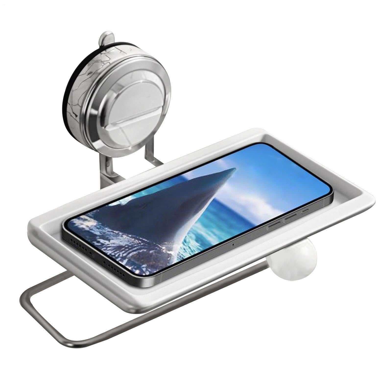 Toilet Paper Holder with Shelf Paper Towel Suction Cup Organizer Shelf