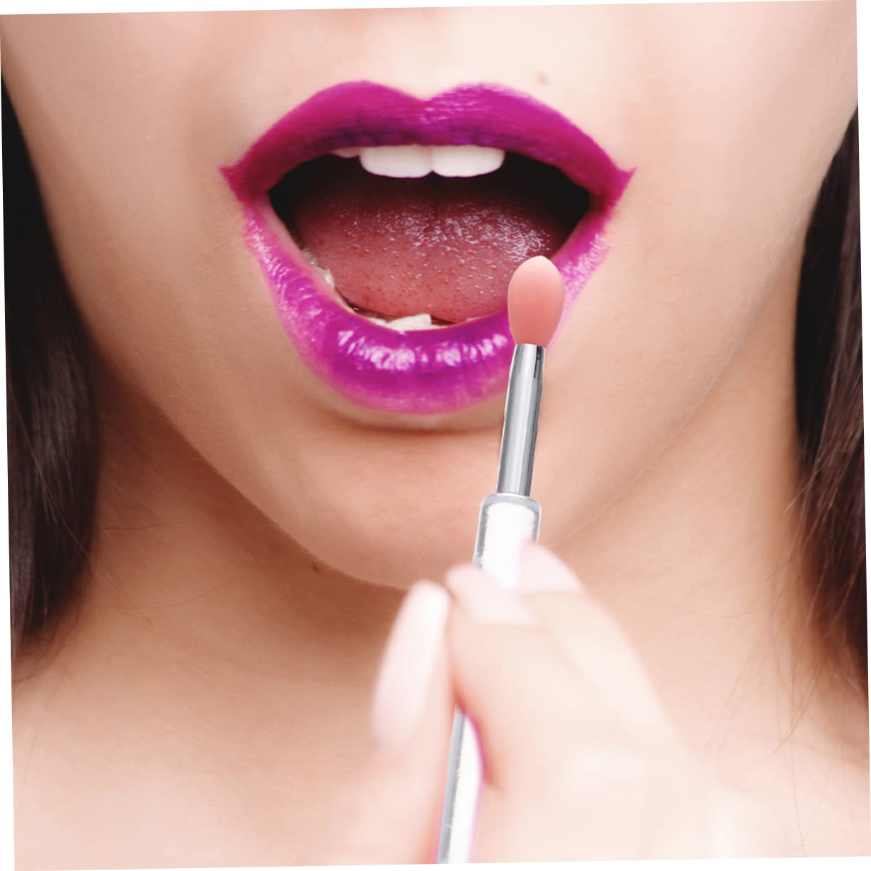 FOMIYES 6-piece Silicone Lip Brush Set Lip Lipstick Eyeshadow Applicators Versatile