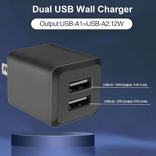 Miniatura 3 de Cargador de pared USB, bloque de carga, cargadores de cubo USB de doble puerto, adaptador de corriente, caja de enchufe de carga de ladrillo para
