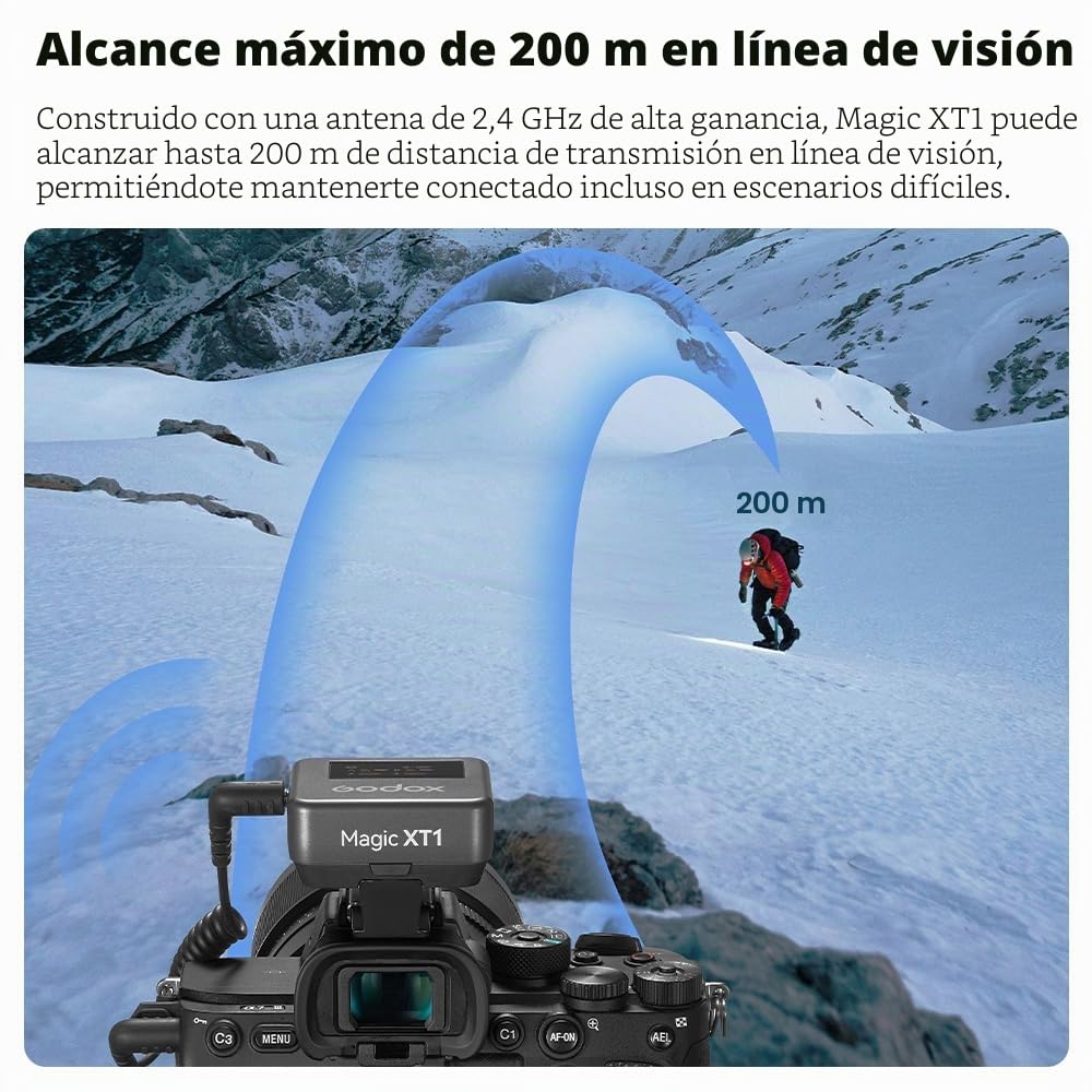 GODOX Magic XT1 Micrófono corbata inalámbrico para cámara (2 TX + 1 estuche de carga RX), mini micrófono con cancelación de ruido, batería de 16H, pantalla táctil 200 m