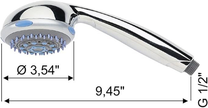 Remer Remer 321GR Handheld Showerhead, 1 L x 3.54 W