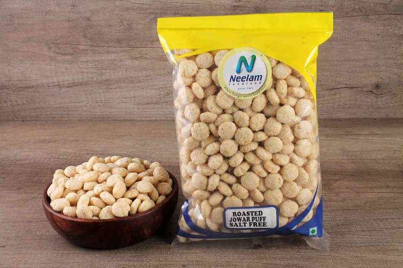 - Neelam Foodland Jowar Puff Salt Free, Perfect Crispy Snack Food for Home, Movie, Picnic, Travel, 400 G