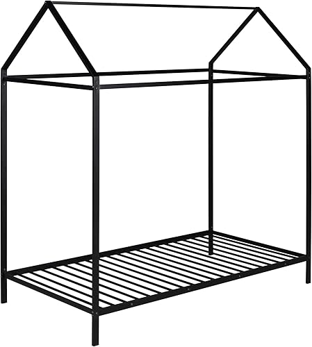 Miniatura 7 de Bellemave Montessori - Cama individual para niños, marco de cama de metal, plataforma de metal, cama para niños y niñas, color negro