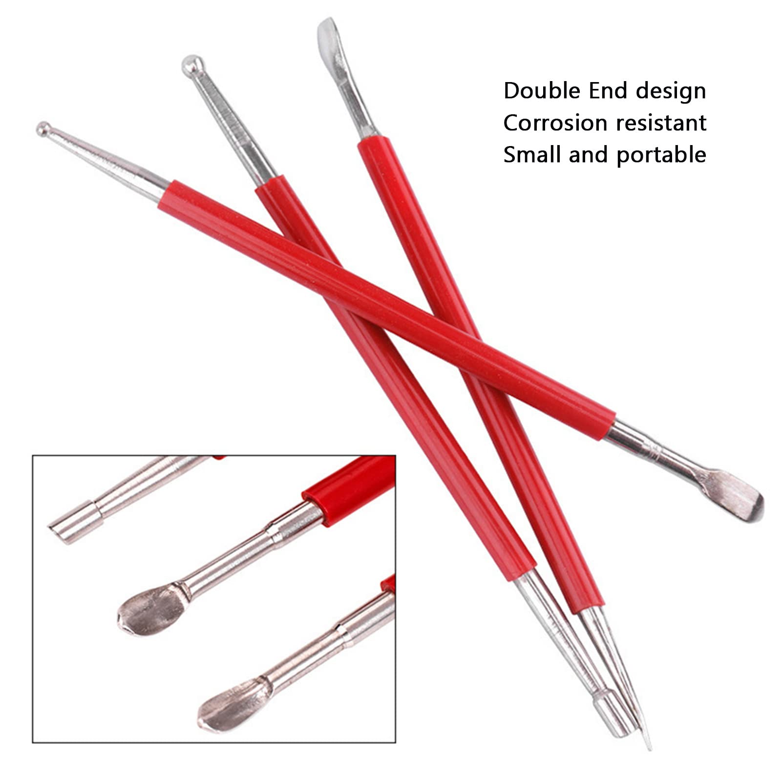 Stylets Traçage Double Set De 5 Stylets De Traçage Double Extrémité - Pour Gaufrage, Argile, Dessin - Billes Acier Inox - Manche Bois Stylo Transfert Carbone
