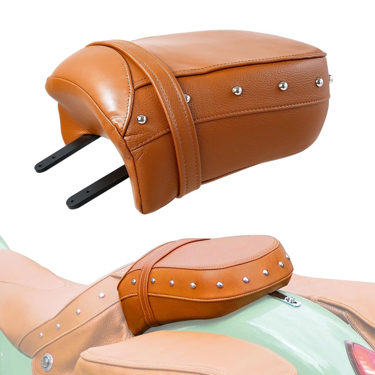 Poduszka Skórzane tylne siedzenie motocykla pasujące do Indian Chief Vintage Classic 2014-2020 Dark Horse 2016-2020 pasażer Motocykl Siedzisko(Brown Seat)