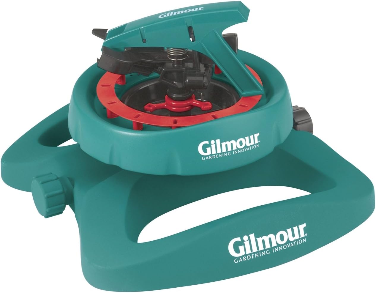 Gilmour 996 Pattern Master Pulsating Sprinkler - Adjustable 16-43 ft Radius, Up to 5800 Sq Ft Coverage, Auto Shut-Off Timer