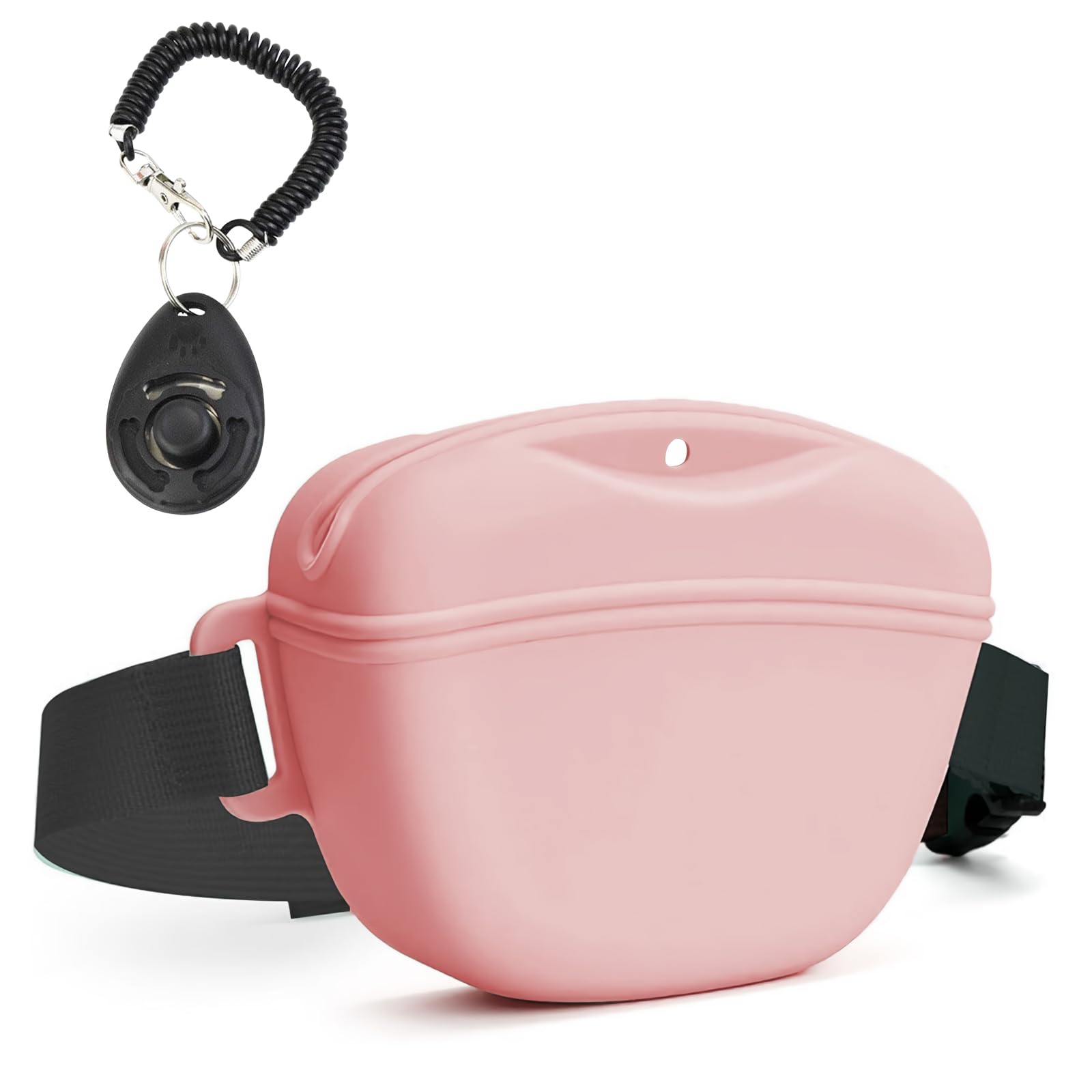 Yilnlg Dog Treat Pouch with Training Clicker, Silicone Treat Bag Magnetic Buckle Closing