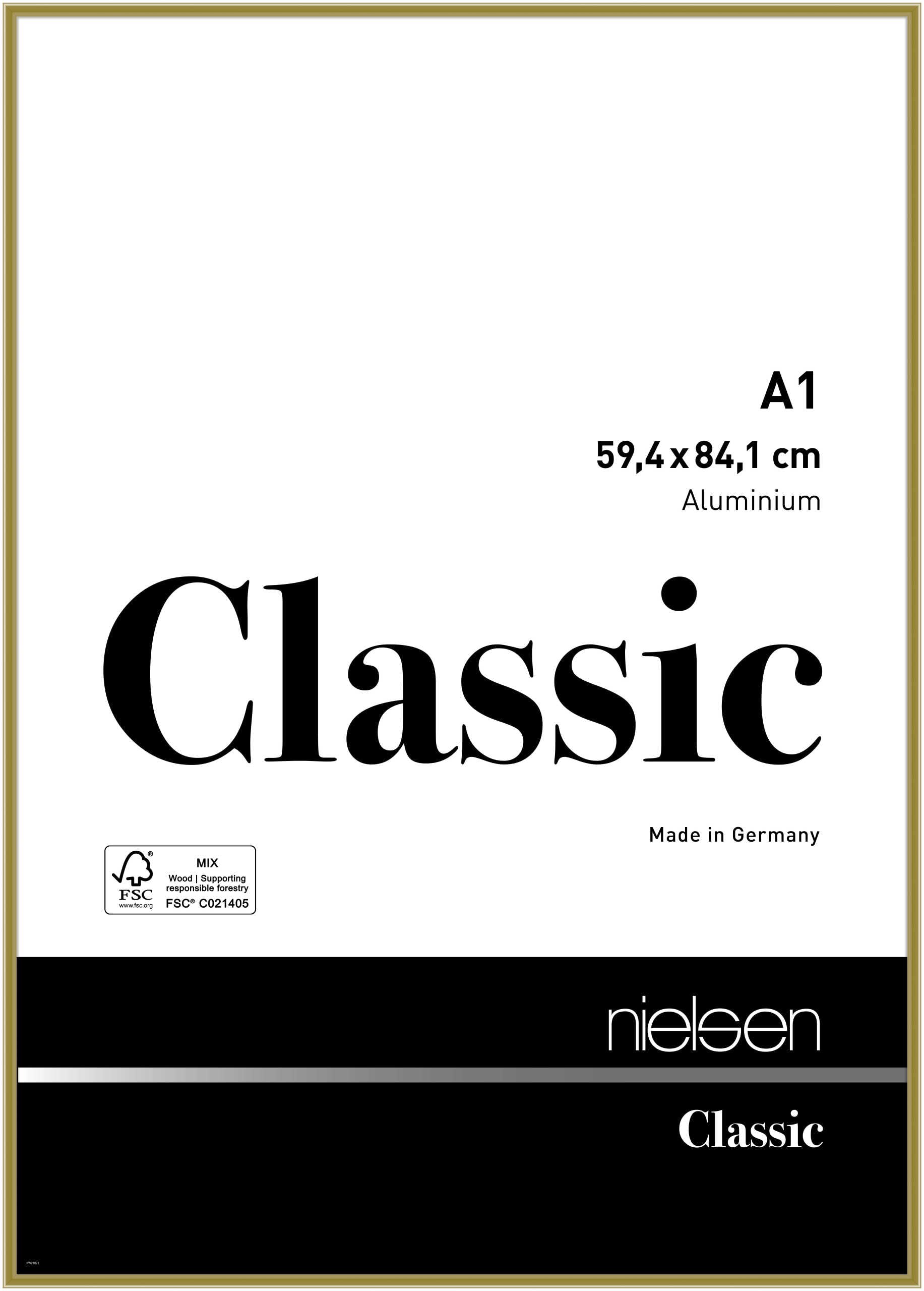 Nielsen Aluminium A1 Picture Frame - Polished Gold