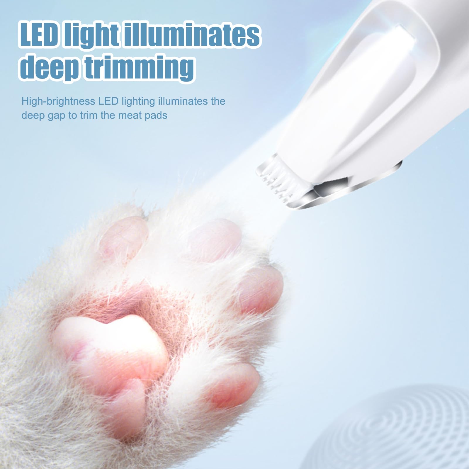 Rechargeable Dog Trimmer for Grooming - Trims Hair Around Paws, Eyes, Ears, Face and Buttocks (White) - Image 4
