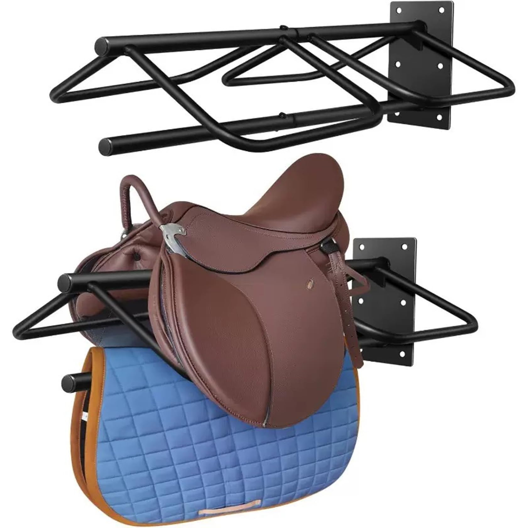 Soporte para sillín montado en la Pared, Soporte para sillín de Alta Resistencia para Suministros de Almacenamiento de Sala de Tachuelas de Granero de Caballos, Montaje en Pared