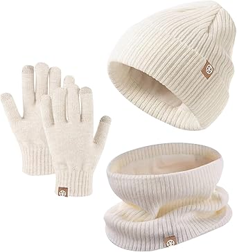 Kinderwintermuts sjaal handschoenen meisjes set gebreide muts babymuts kindermuts set baby muts jongens warme winter beanie hoed handschoenen ronde sjaal set voor kinderen 3-8 jaar (roze