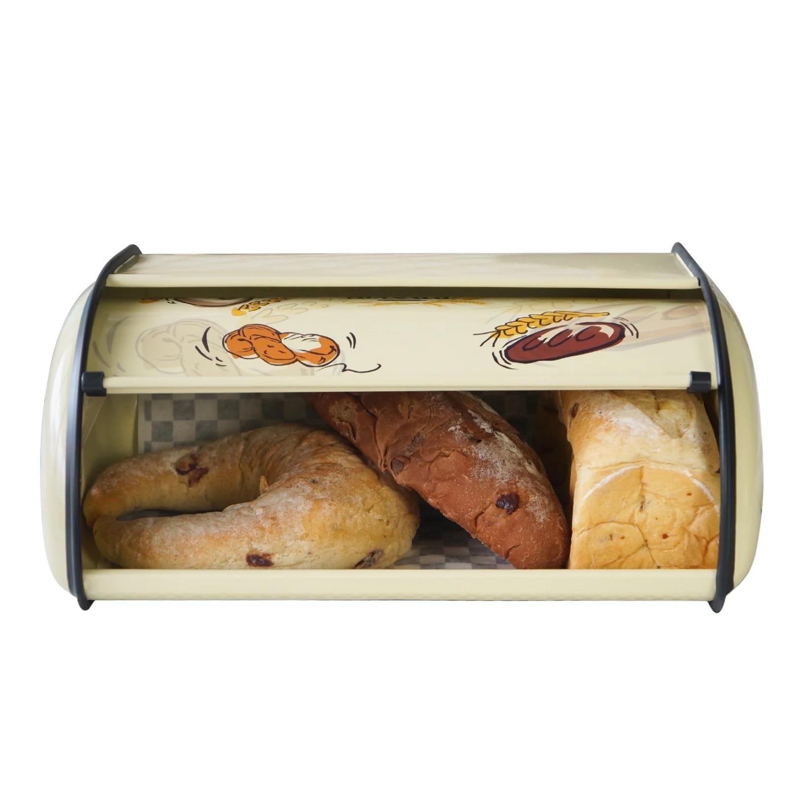 Scatola for il pane in metallo da cucina Contenitore for la conservazione degli alimenti tavolo for snack picnic all'aperto Comoda pattumiera for con coperchio ribaltabile Per Cucina