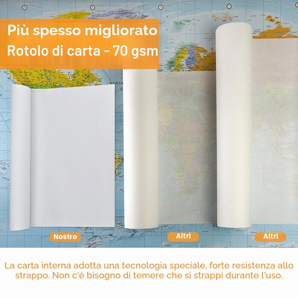 WANTOUTH Rotolo di Carta da Disegno Bianca da Cavalletto Schizzo 44cm*10m Rotolo di Carta Artistica da Disegno per Pittura Artigianato