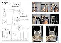 Vista 4 de Soporte para silla hamaca con columpio de huevo de macramé, soporte de hamaca resistente, soporte de silla colgante para interior y exterior
