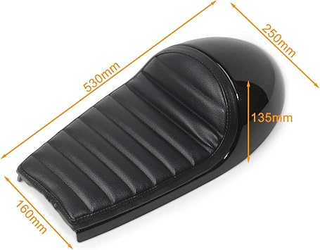 Motorcycle Retro Cafe Racer Hump Seat Roughcast Modification (Black)