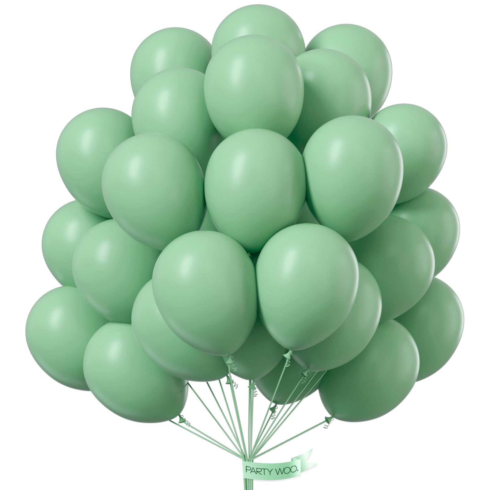 PartyWoo Dusty Green Balloons 50 pcs 12 Inch Matte Sage Olive Boho Green Eucalyptus Helium Balloons for Wedding Baby Shower Gender Reveal Birthday Graduation Jungle Safari Party Decorations Green-F35