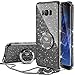 OCYCLONE Galaxy S8 Plus Case, Glitter Cute Phone Case for Women Girls with Kickstand, Bling Diamond Rhinestone Bumper with Ring Stand Compatible with Galaxy S8 Plus Case for Girl Women - Mauve Black