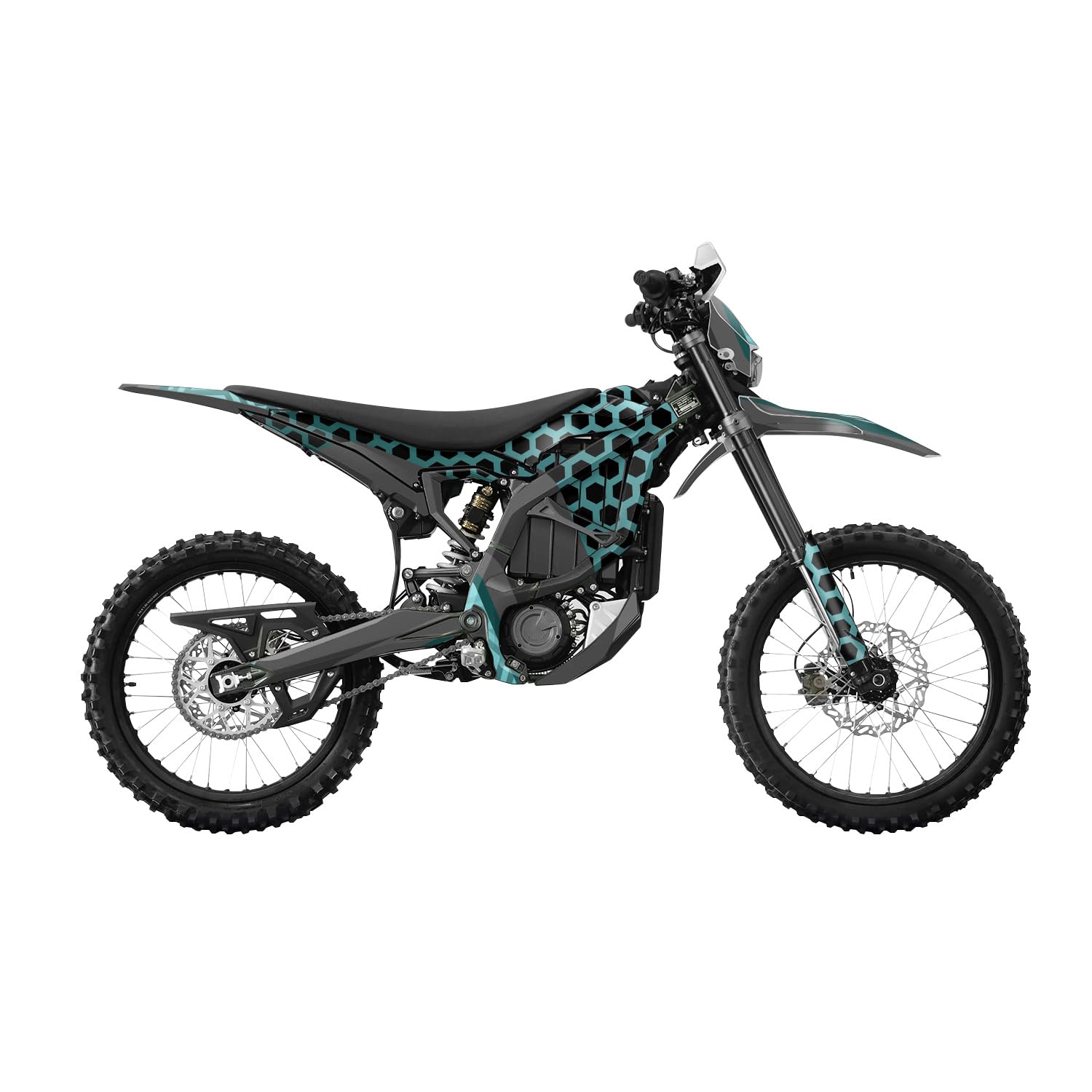 Surron Ultra Bee Graphics Kit Wrap - Hex Cyan - Sur-Ron Skin - Premium 3M Vinyl Protective Wrap Decal Cover - Easy to Apply | Crafted in The USA by MightySkins