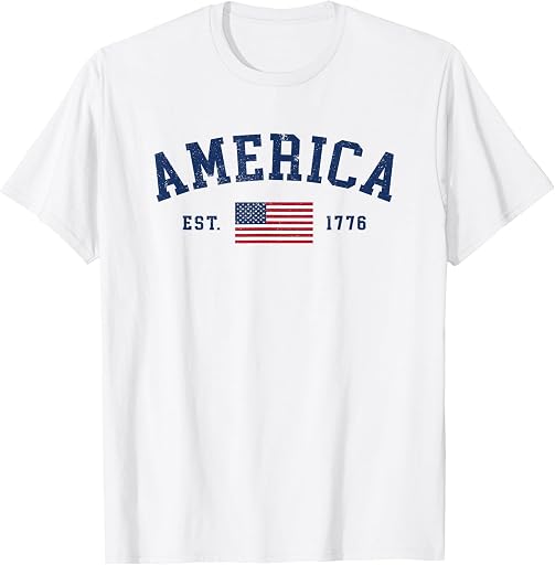 Patriotic July 4th United States USA Flag Shirts American Flag USA United States of America US 4th of July T-Shirt