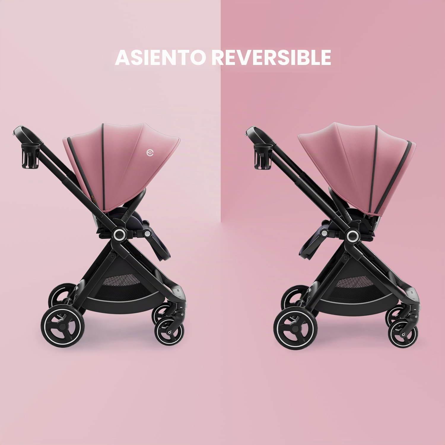 ELITTLE EMU Cochecito Bebe Reversible y Plegable, Ajuste Automático del Centro de Gravedad, Hasta 25 kg, Función Reclinable para Niños de 0 a 3 Años, Azul