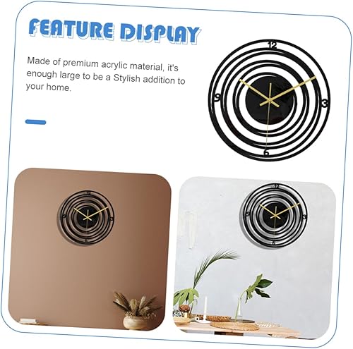 Miniatura 2 de LIFKICH Reloj de pared redondo, decoración de oficina, reloj de oficina, decoración del hogar, cuarto de bebé, reloj de pared negro, reloj de pared
