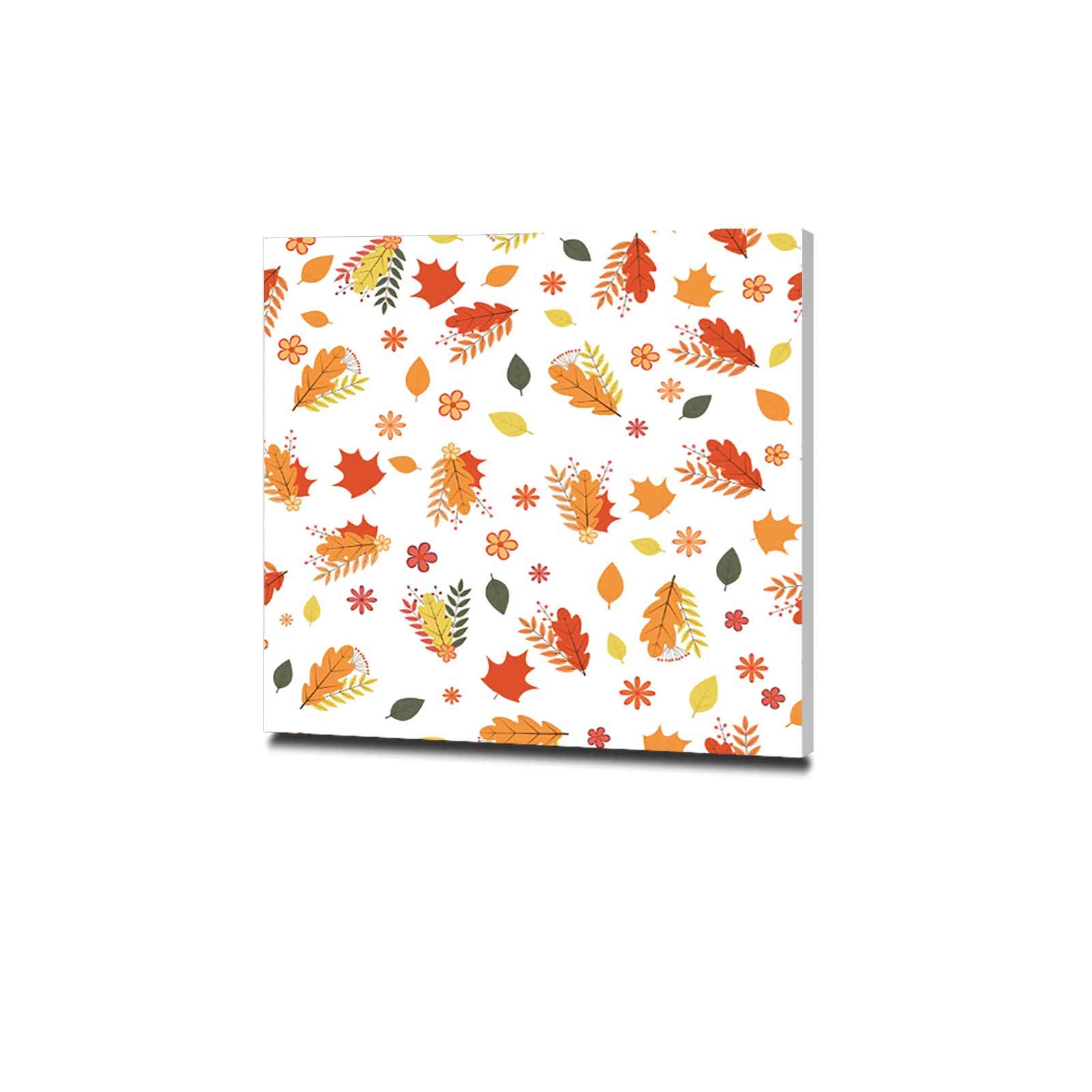 Amazon 秋のシームレスパターンカラフルな葉 アートパネル おしゃれポスター モダン インテリア絵画 壁掛け キャンバス絵画 絵 パネル ポスター おしゃれ アートボード 40x40cm花 そして結婚式の招待状 グリーティングカード ファブリック バナー ギフト用のラップ